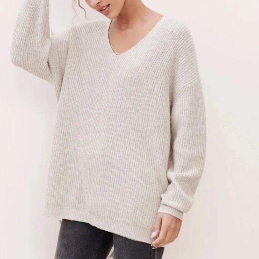 NWT Jenni Kayne Wool Cashmere Blend Cabin Sweater in Charcoal XXS